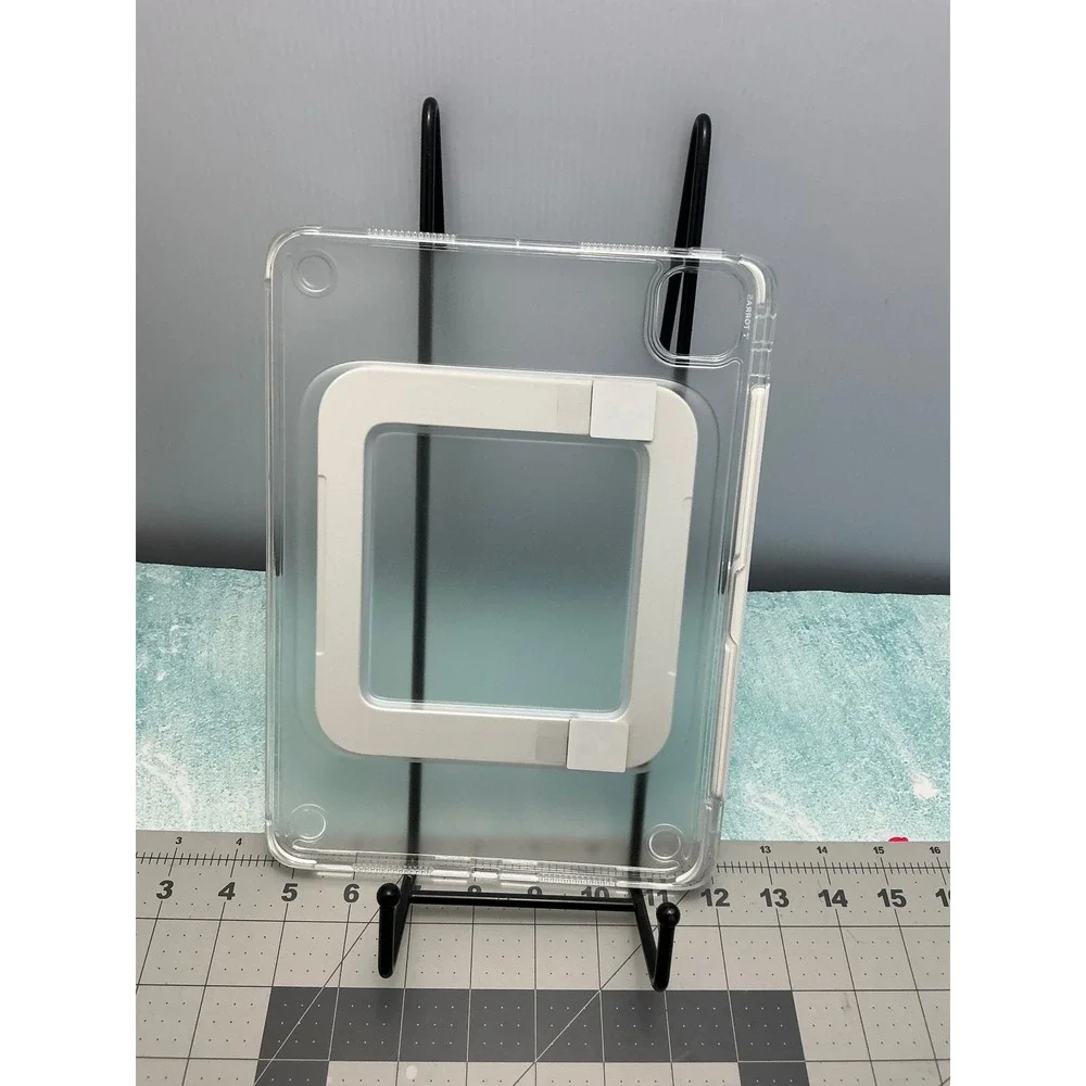 Torras Clear Tablet Case for iPad Pro 11 with White Integrated Kickstand Stylus